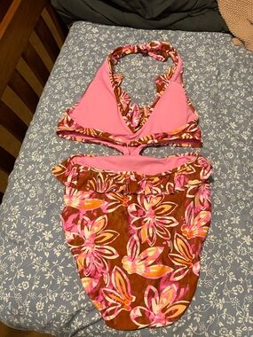 Aerie Monokini Floral Print One Piece - size large